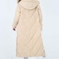 Italian Quilted Hooded Long Jacket Coat