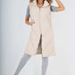 Italian Padded Pockets Hooded Zip up Long Gilet