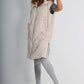 Italian Padded Pockets Hooded Zip up Long Gilet