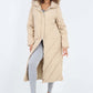 Italian Quilted Hooded Long Jacket Coat