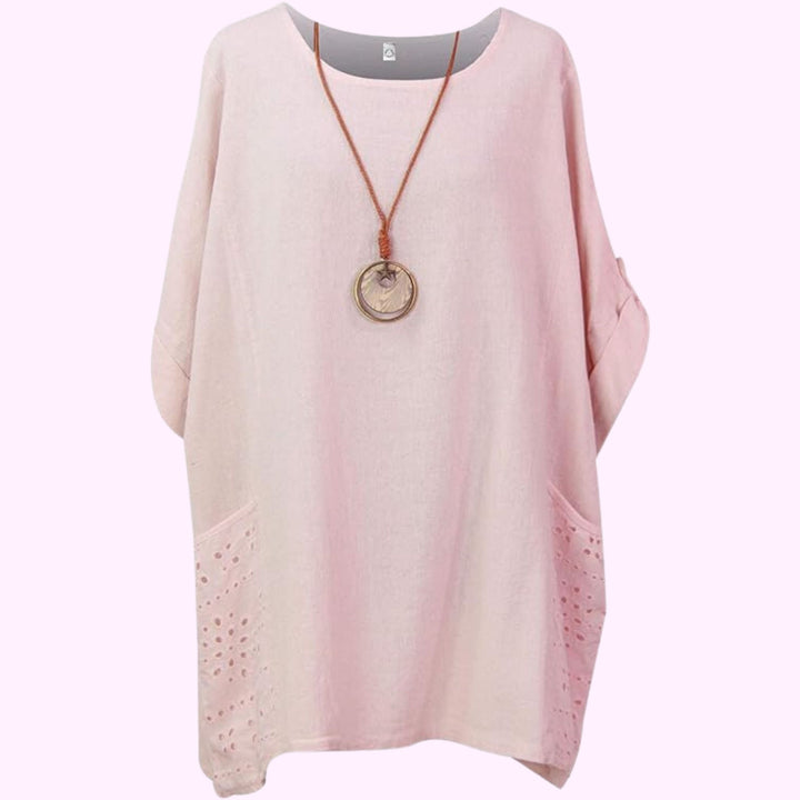 Italian Plain Two Pockets Necklace Top