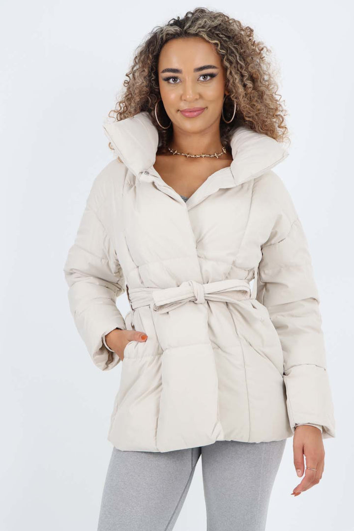 Italian Belted Hooded Jacket Coat