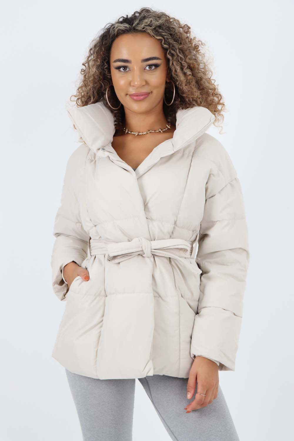 Italian Belted Hooded Jacket Coat