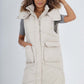 Italian Padded Pockets Hooded Long Gilet