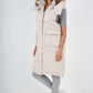 Italian Padded Pockets Hooded Long Gilet