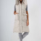 Italian Padded Pockets Hooded Long Gilet