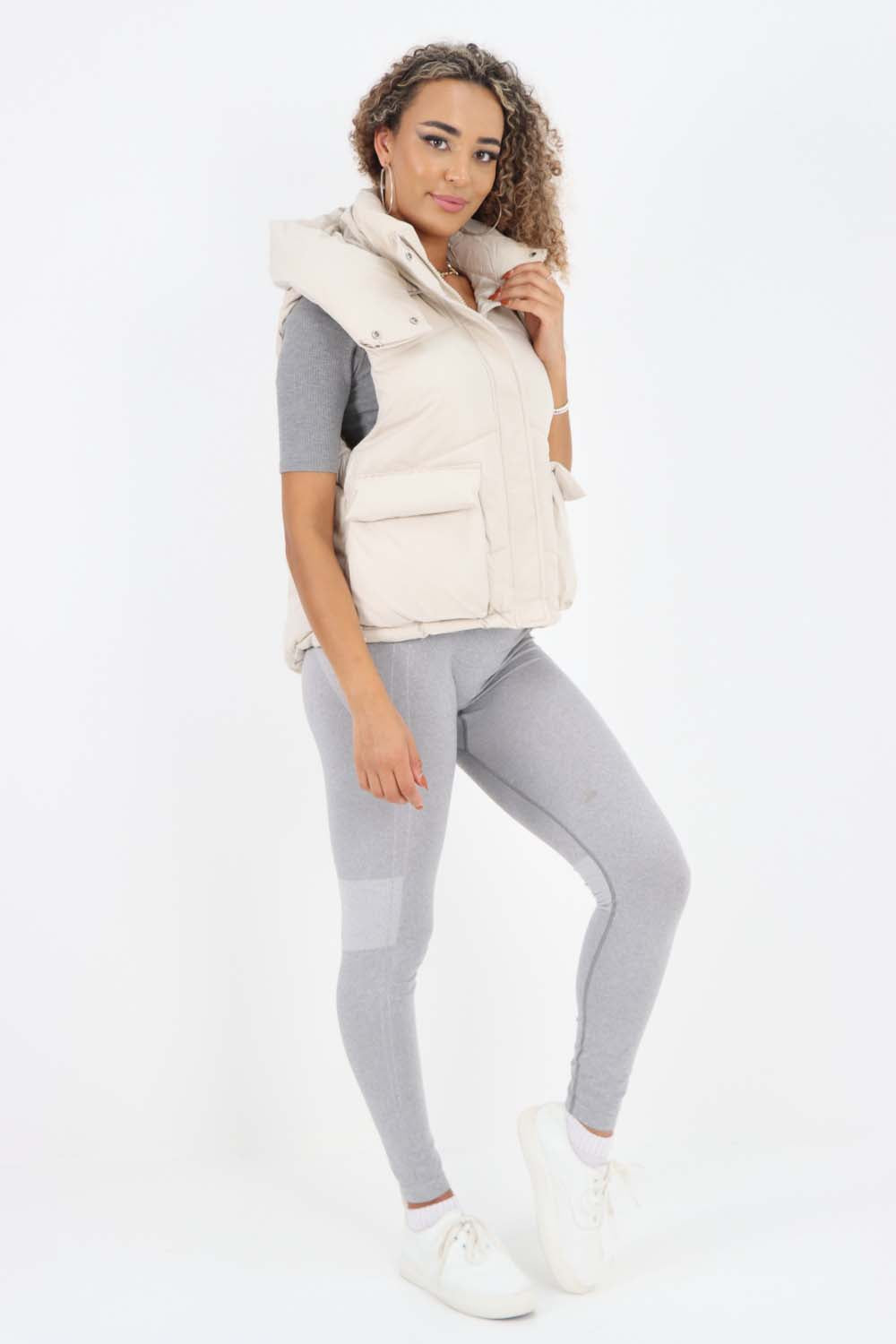 Italian Padded Pockets Hooded Gilet