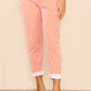 Italian Thin Stripes Print Drawstring Cotton Joggers