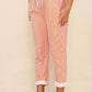 Italian Thin Stripes Print Drawstring Cotton Joggers