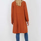 Italian Front Button Fastening Longline Cotton Cardigan