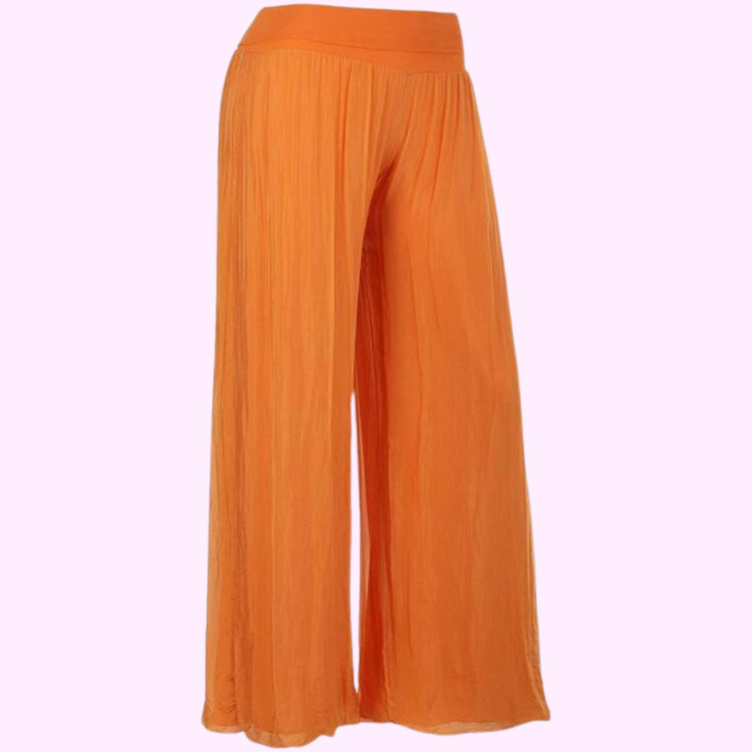 Italian Two Layers Silk Pleated Trouser