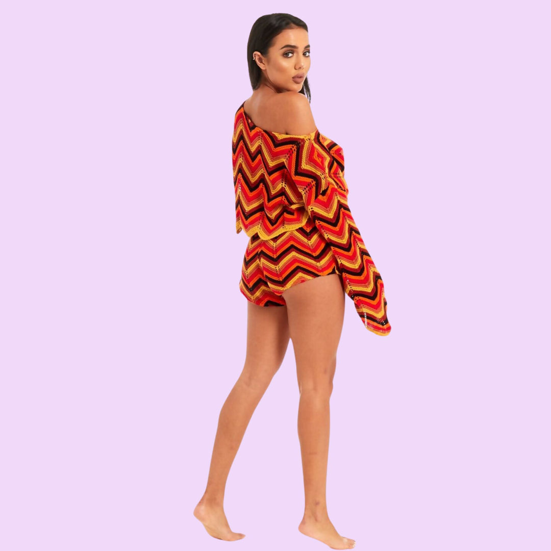 AZTEC MULTI ZIG ZAG SHORT SET