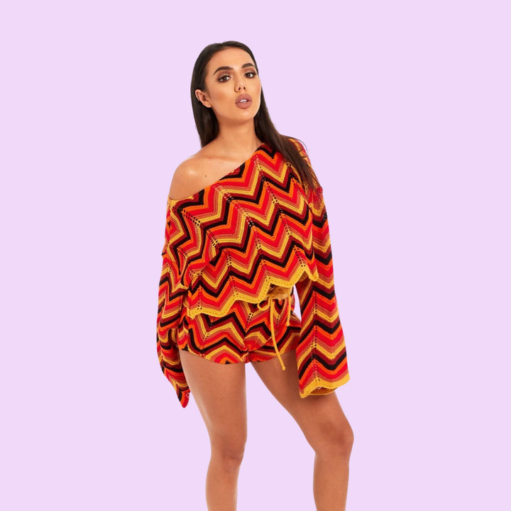 AZTEC MULTI ZIG ZAG SHORT SET