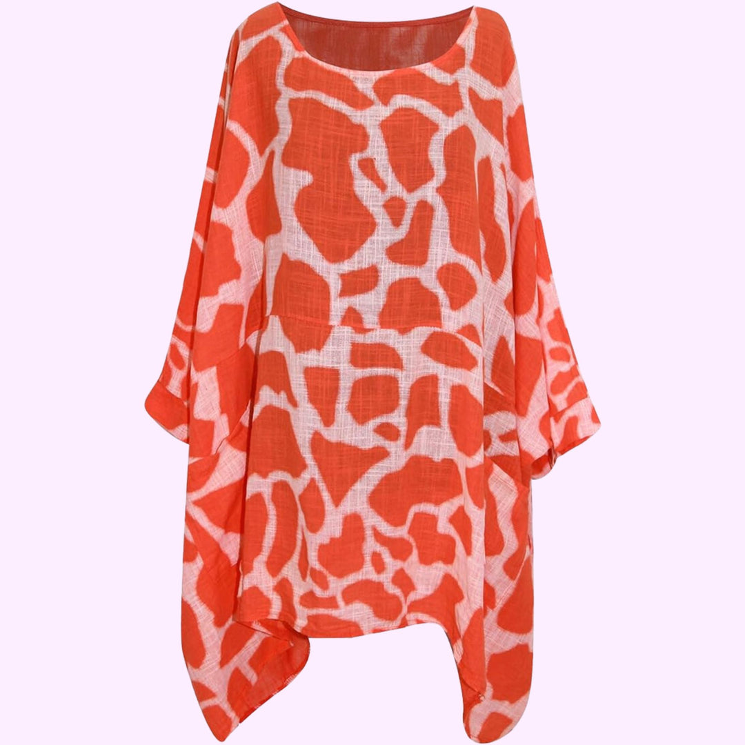 Italian Animal Print Tunic Top