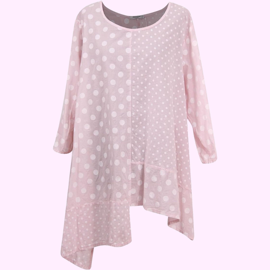 Italian Polka Dots Crew Neck Top