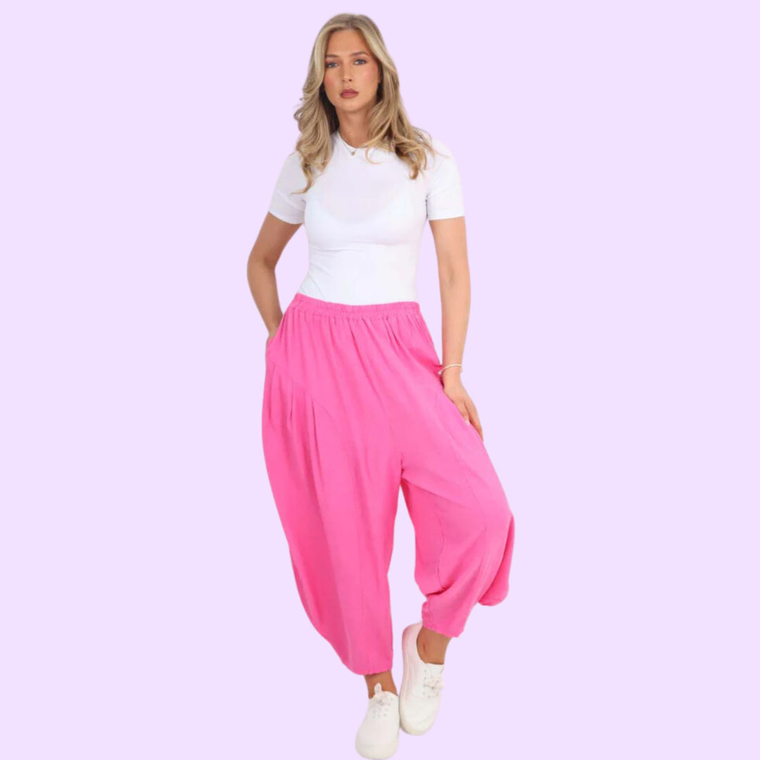 Italian Plain Linen Hareem Pants