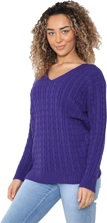 Womens V Neck Winter Wear Jumper Sweater