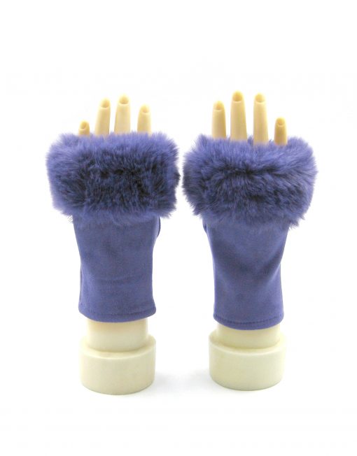 Plain Fingerless Fur Gloves