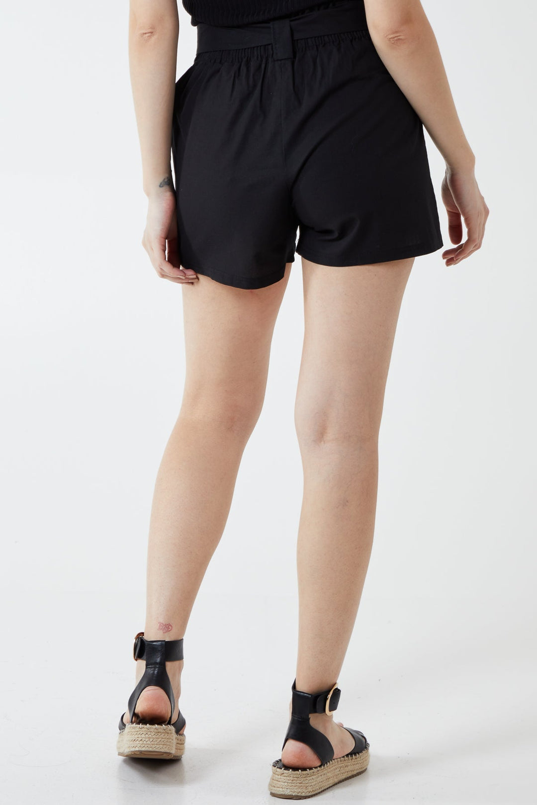 Paper Bag Waist Belted Shorts