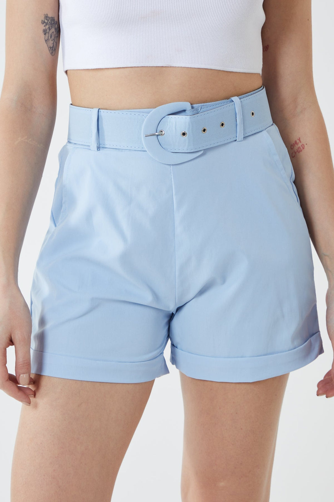 Wide Belted Shorts