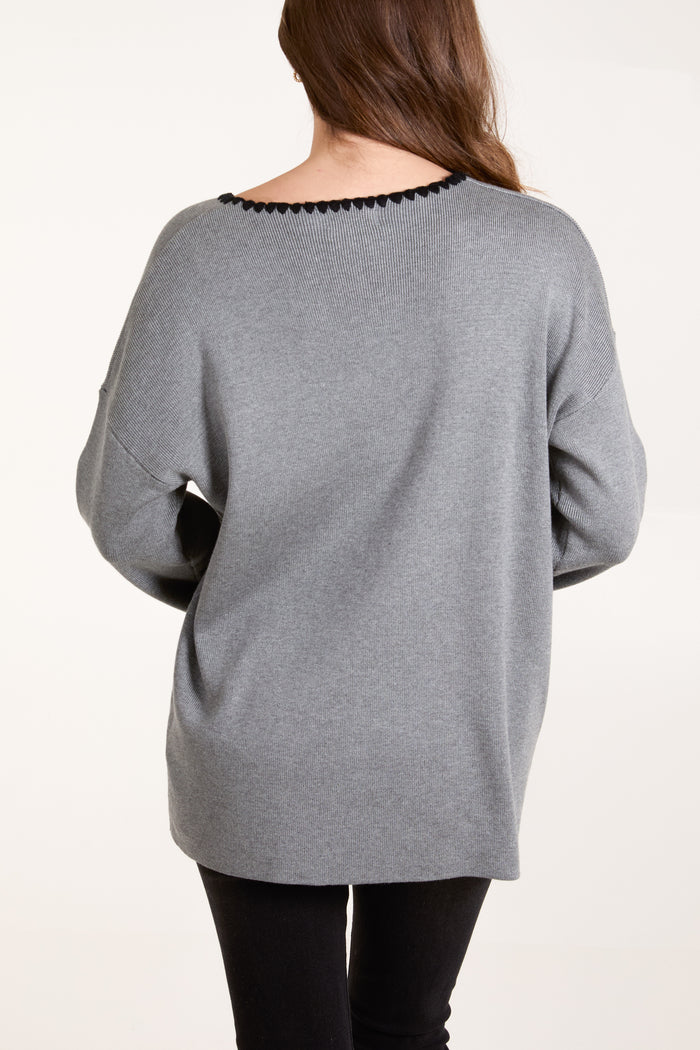 Scallop Hem & Sleeve Details Top