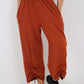 Italian Drawstring Hem Cotton Trousers With Side Pockets