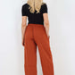 Italian Drawstring Hem Cotton Trousers With Side Pockets