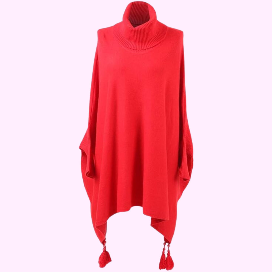 Italian Plain Cowl Neck Poncho