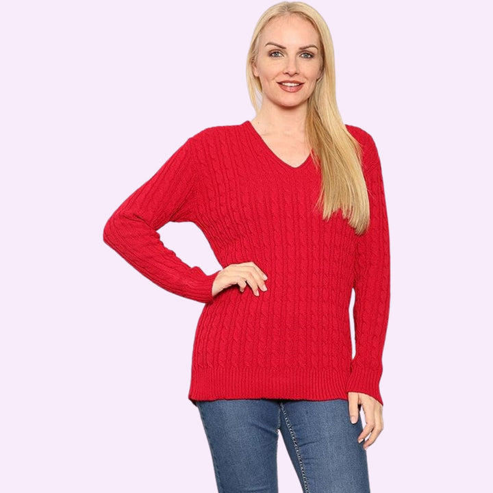 Womens V Neck Winter Wear Jumper Sweater