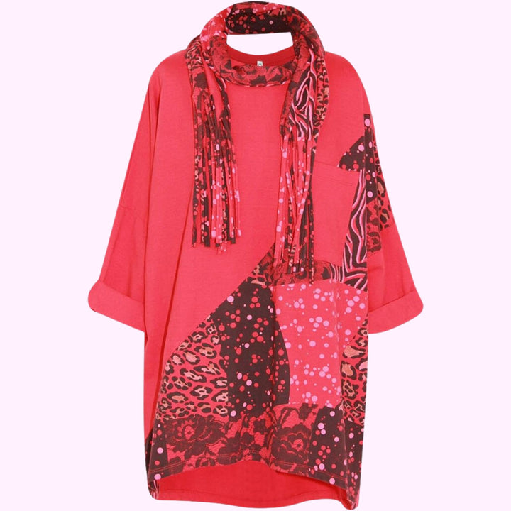 Italian Leopard Printed Scarf Top