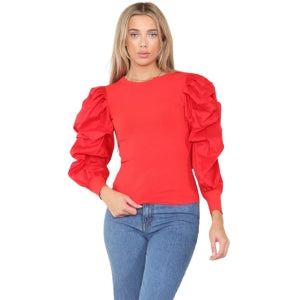 Puff Sleeves Rib Tops