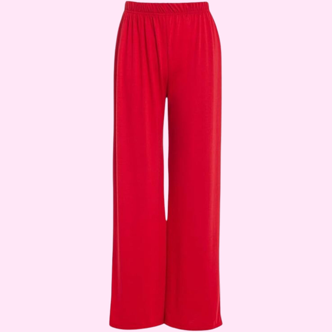 Womens Plain Wide Leg Palazzo Flared Trousers