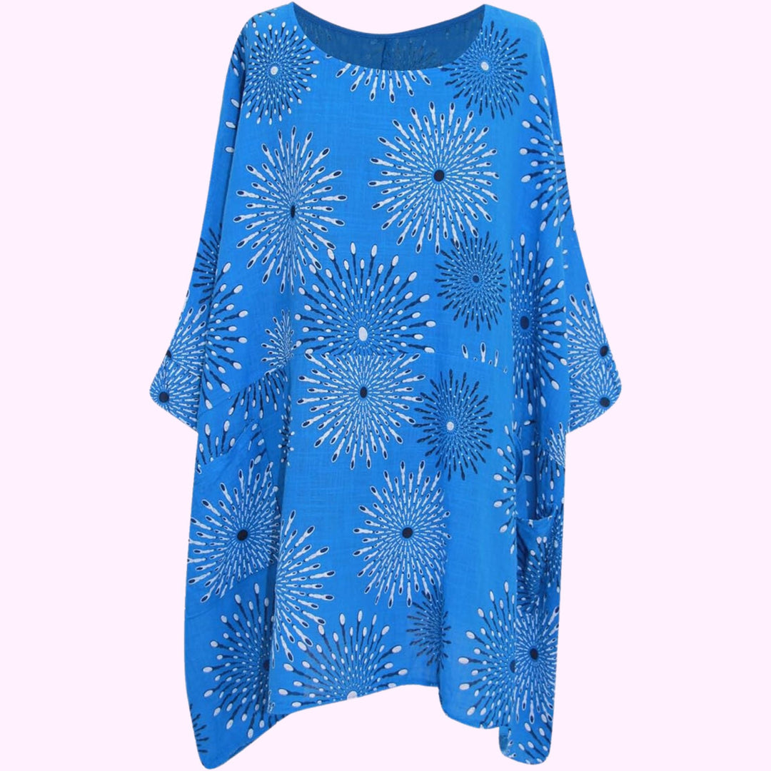 Italian Round Neck Cotton Tunic Top