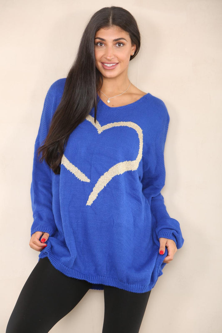 Oversized Heart Print Jumper