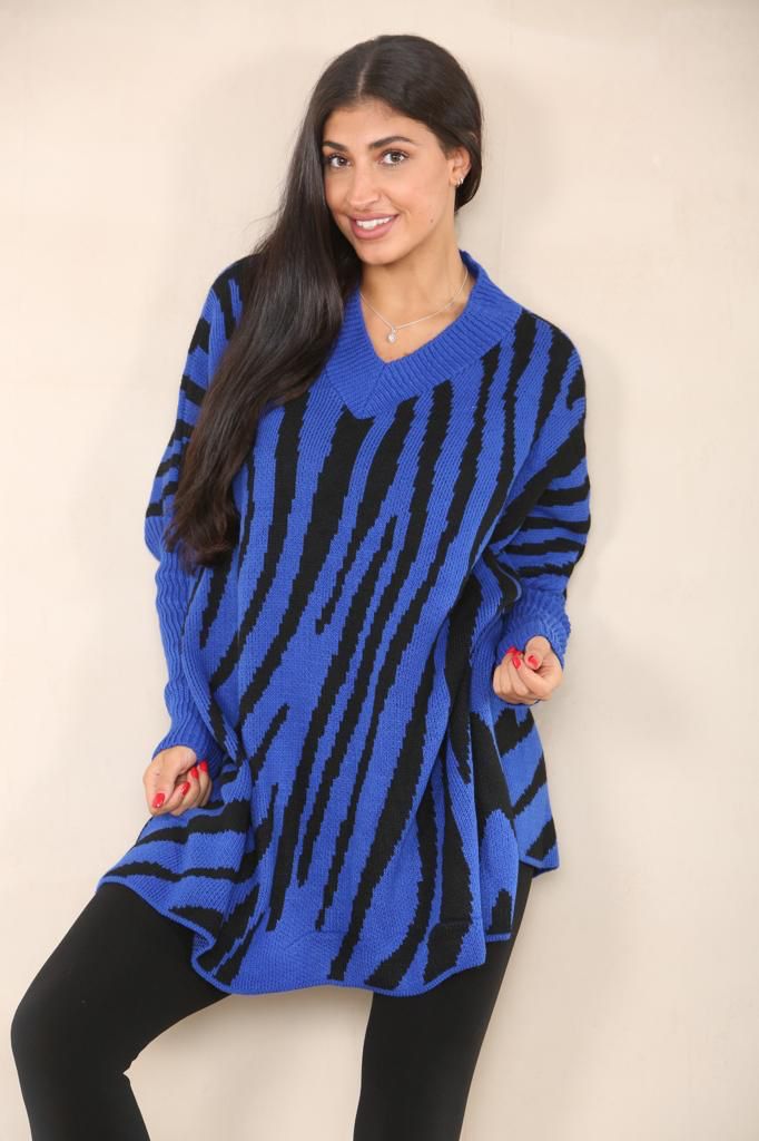 Oversized Zebra Print Jumper