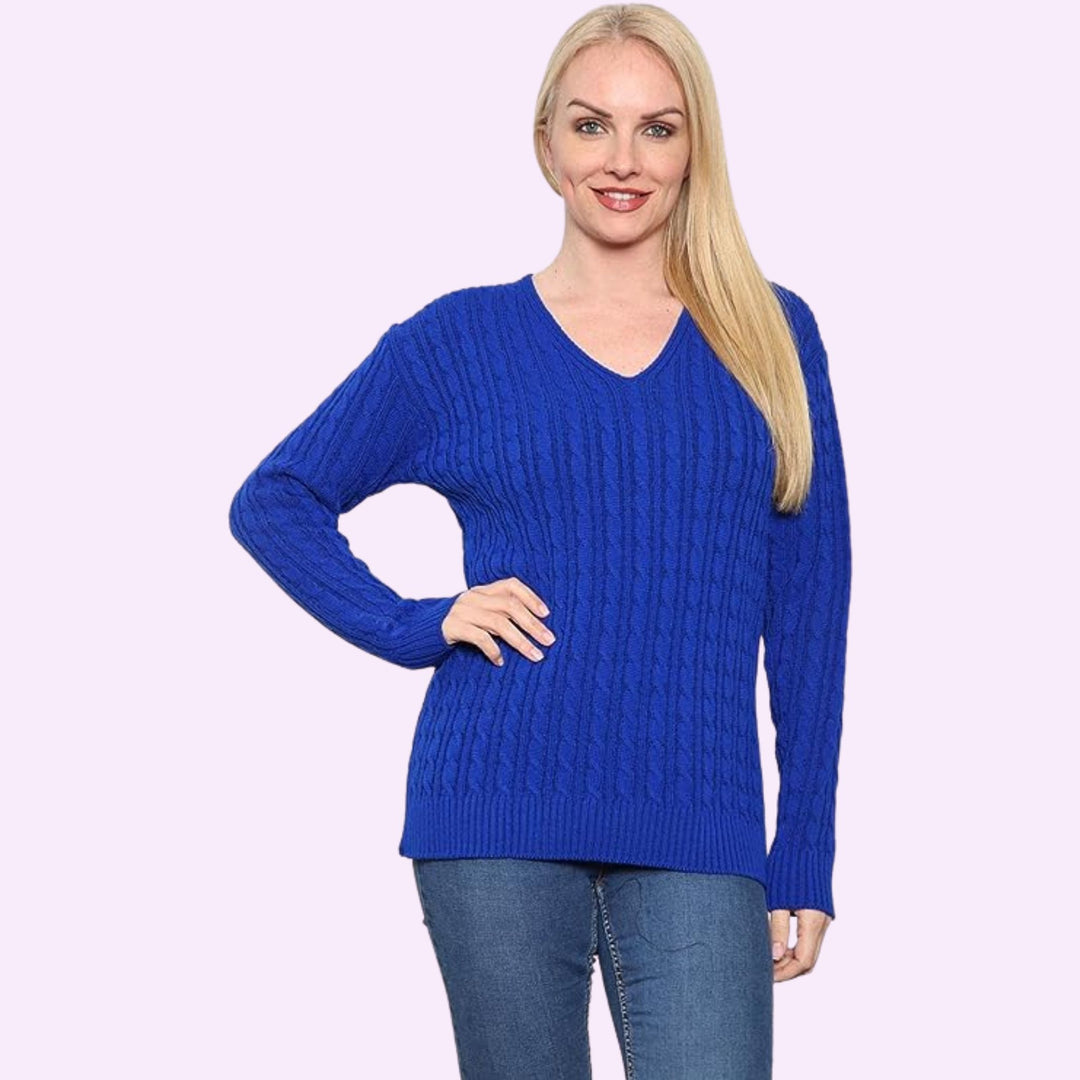 Womens V Neck Winter Wear Jumper Sweater