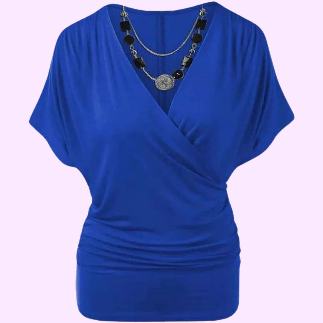 Rap Over Necklace Batwing Top