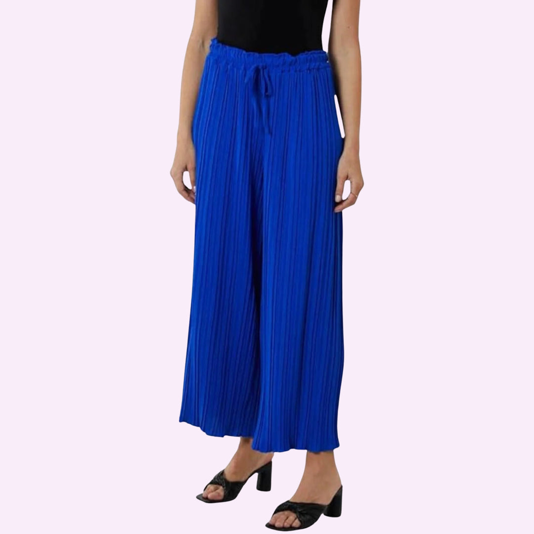 Wide Leg Pleated Trousers