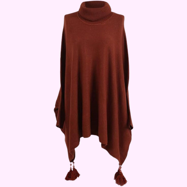 Italian Plain Cowl Neck Poncho