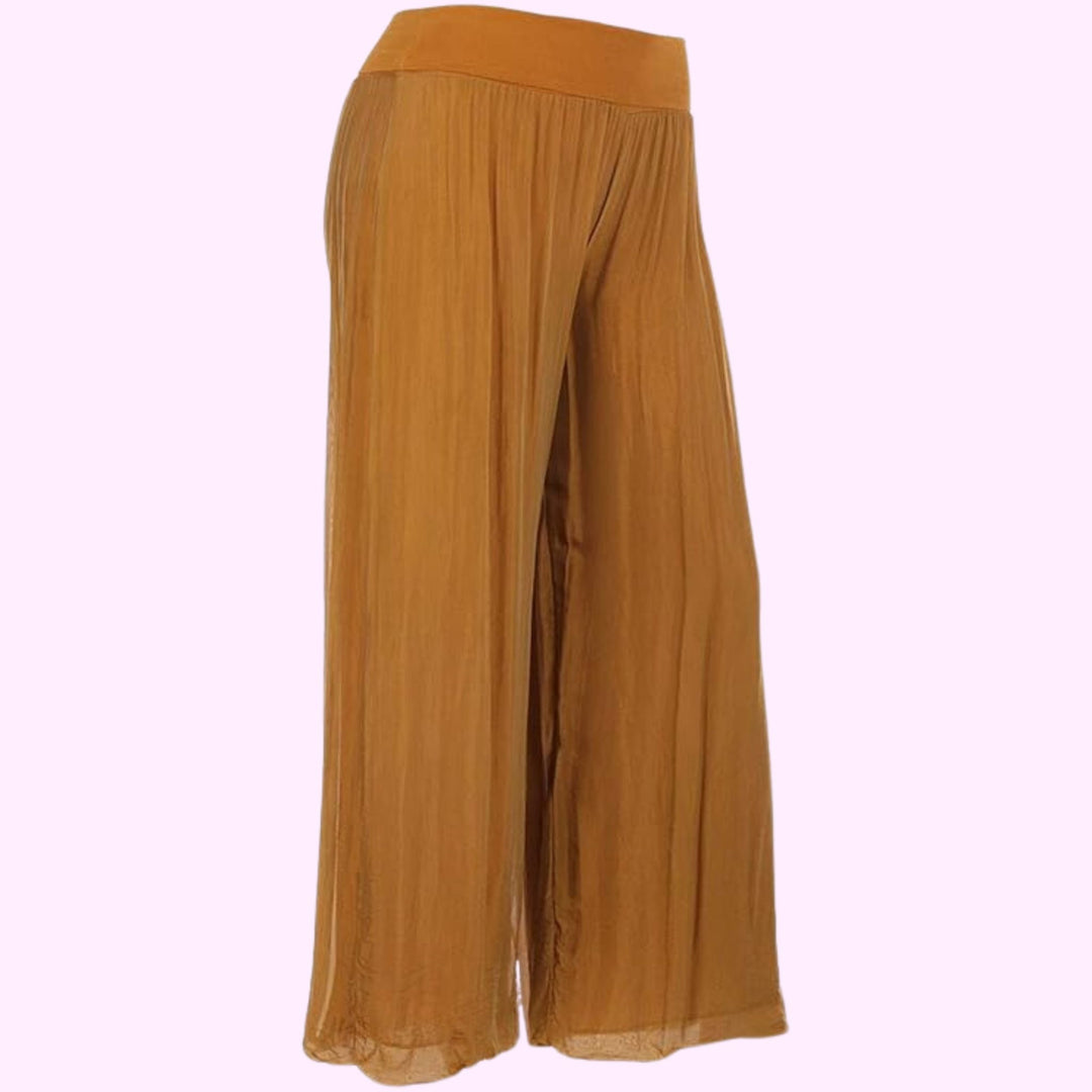 Italian Two Layers Silk Pleated Trouser