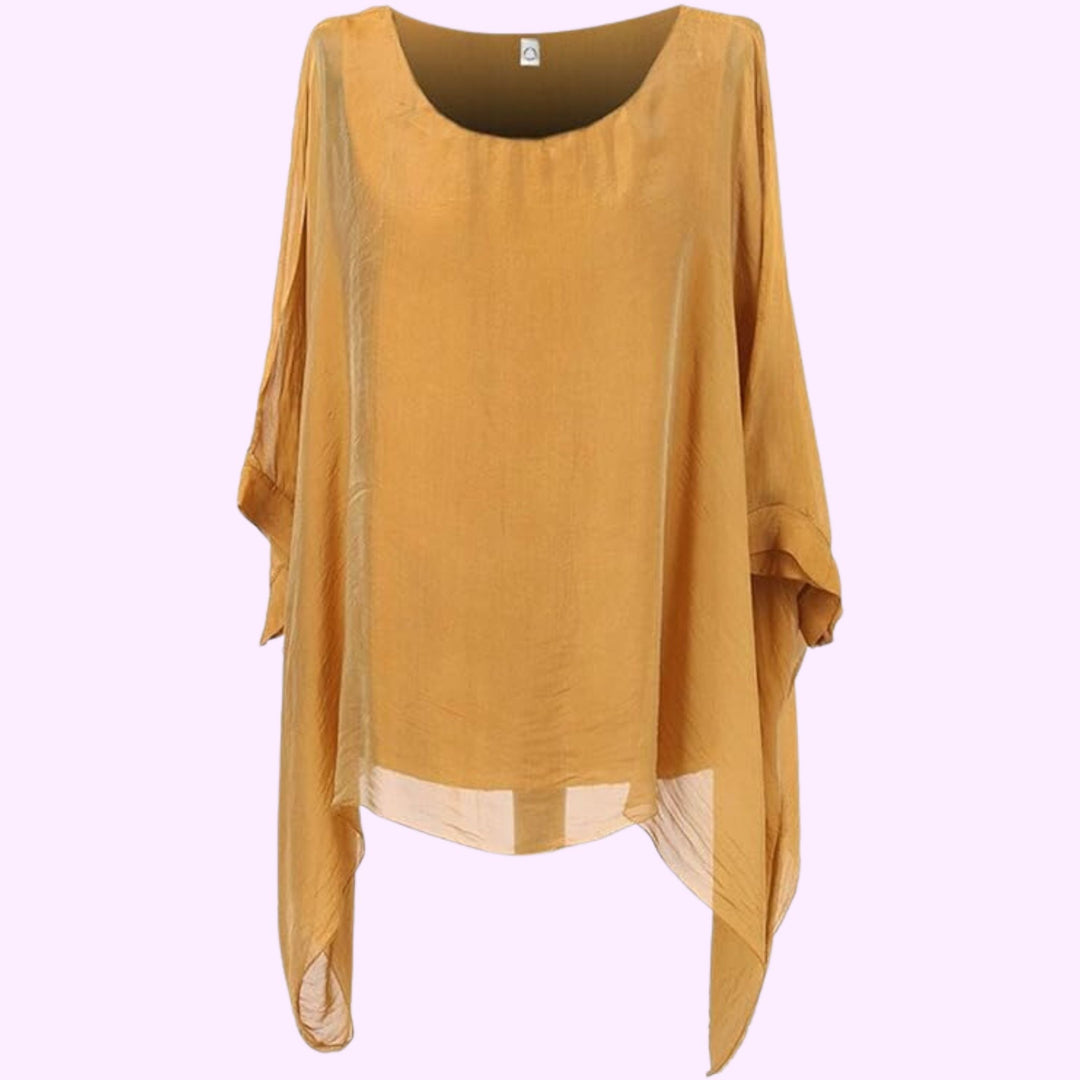 Italian Batwing Silk Tunic Top