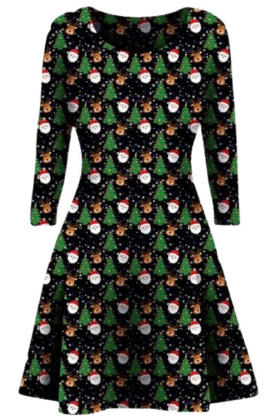 Santa & Xmas Trees Christmas Dress