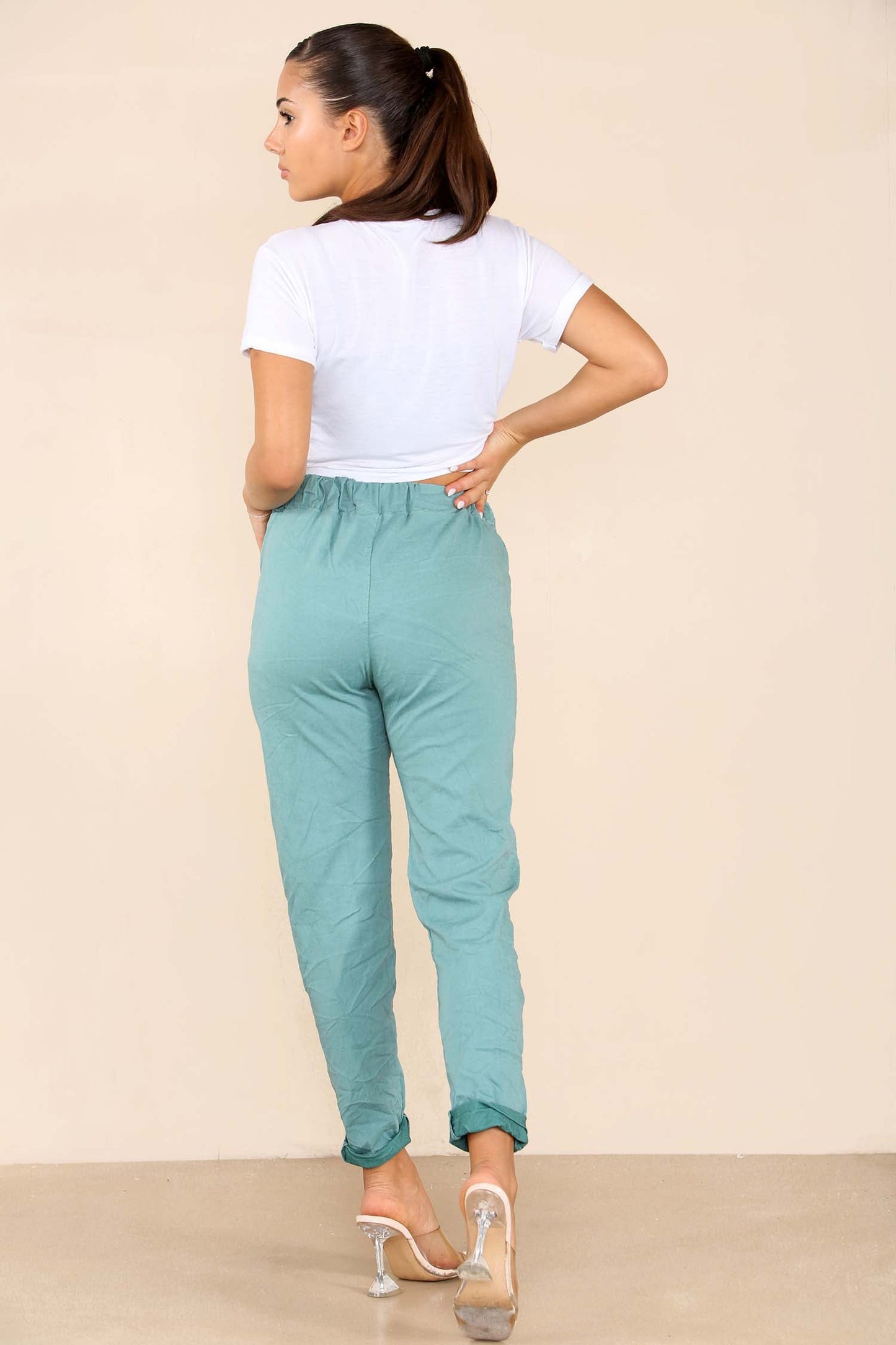 Italian Glitter Drawstring Waistband Magic Pants