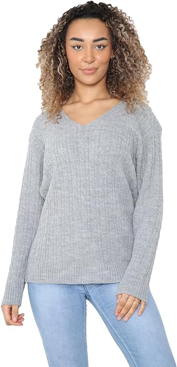 Womens V Neck Winter Wear Jumper Sweater