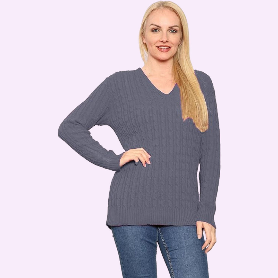 Womens V Neck Winter Wear Jumper Sweater