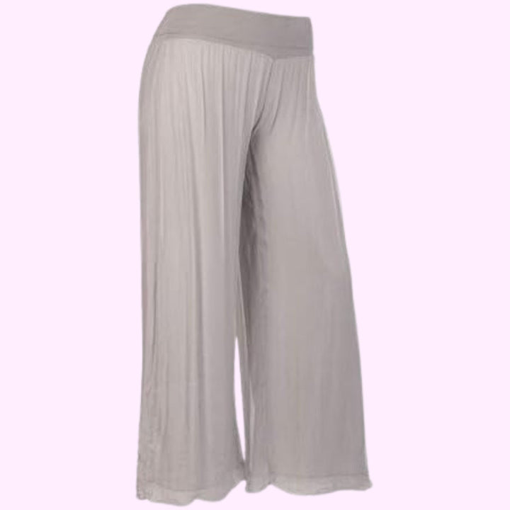 Italian Two Layers Silk Pleated Trouser