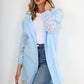 Italian Lace Sleeve Hooded Long Cardigan
