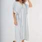 Italian Drawestring Front Flared Linen Dress