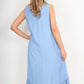 Italian Lace Neckline Dipped Hem Dress
