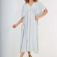 Italian Drawestring Front Flared Linen Dress